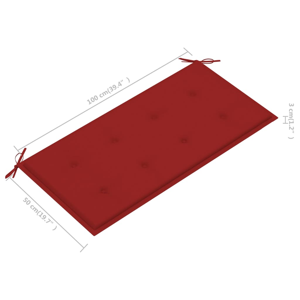 Tuinbankkussen 100X50X3 Cm Rood