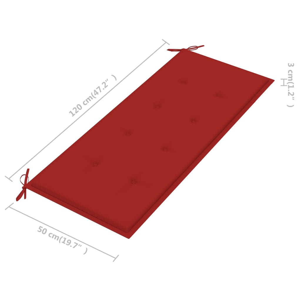 Tuinbankkussen 120X50X3 Cm Rood
