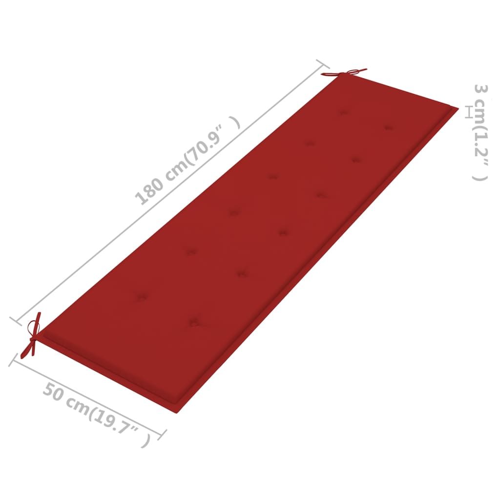 Tuinbankkussen 180X50X3 Cm Rood