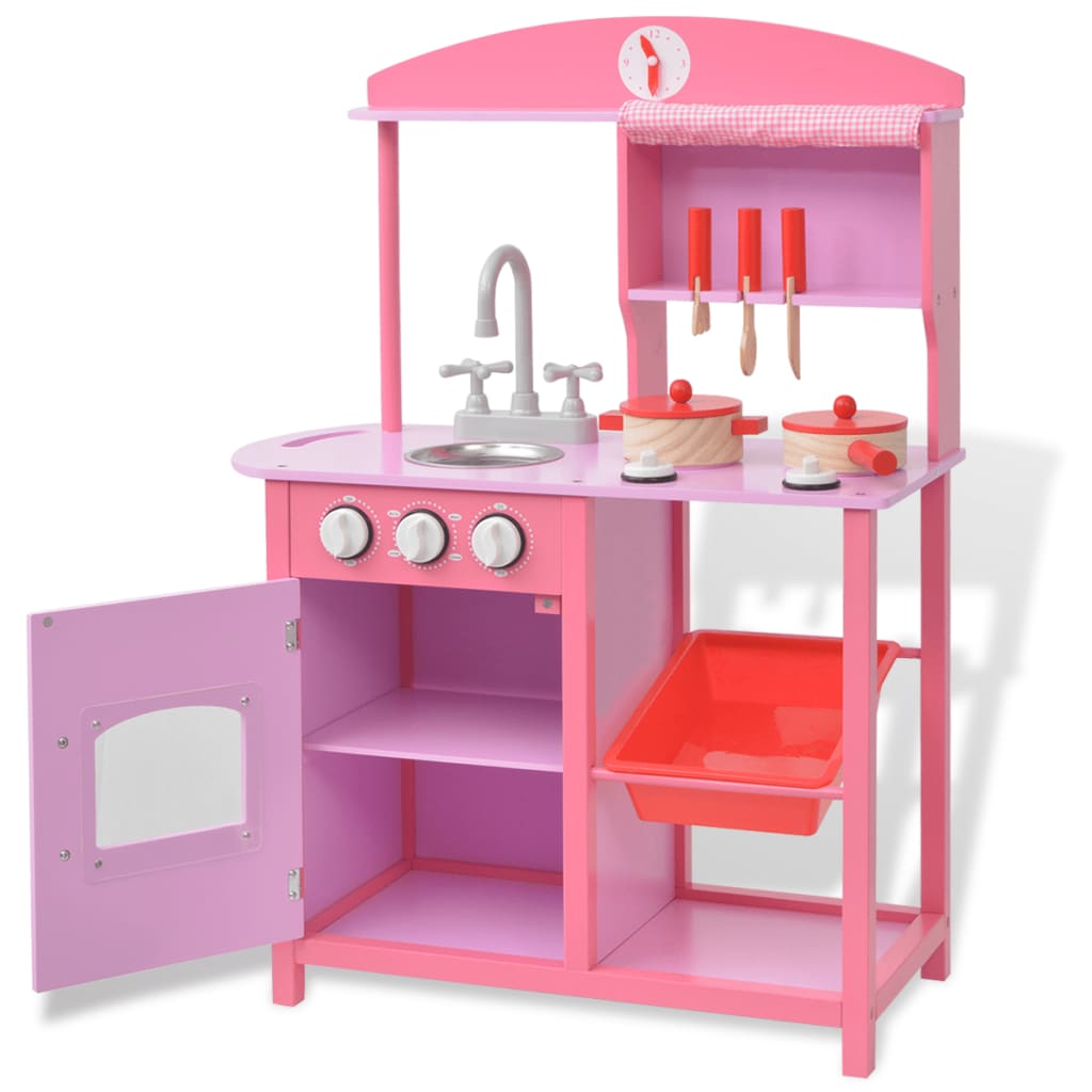 Speelgoedkeuken Roze 60X27X83 Cm Hout