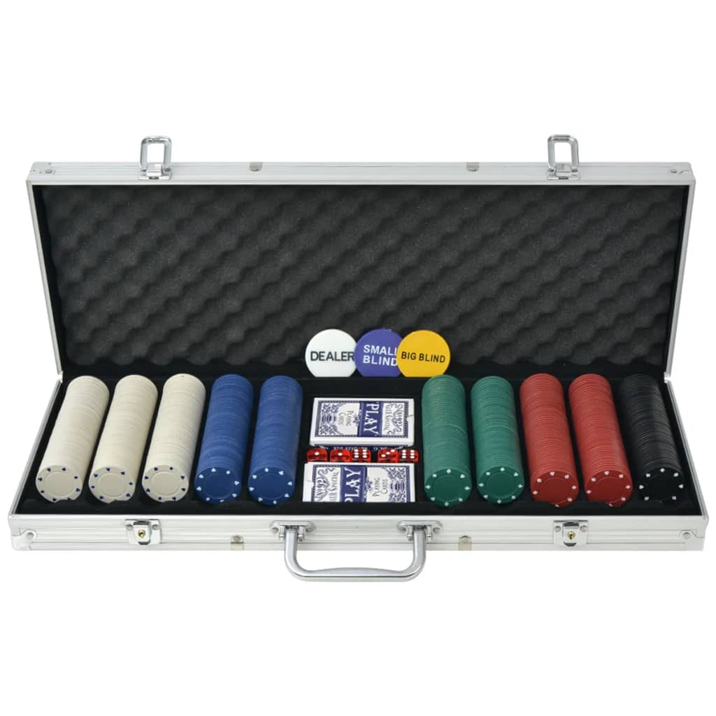 Pokerset Met 500 Chips Aluminium