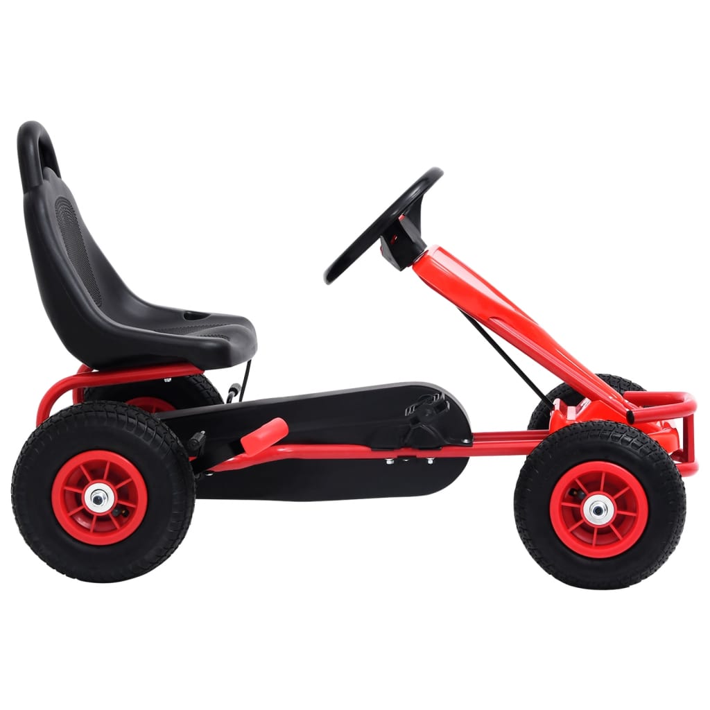 Skelter Met Pedalen En Pneumatische Banden Rood
