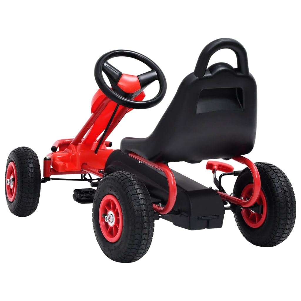 Skelter Met Pedalen En Pneumatische Banden Rood