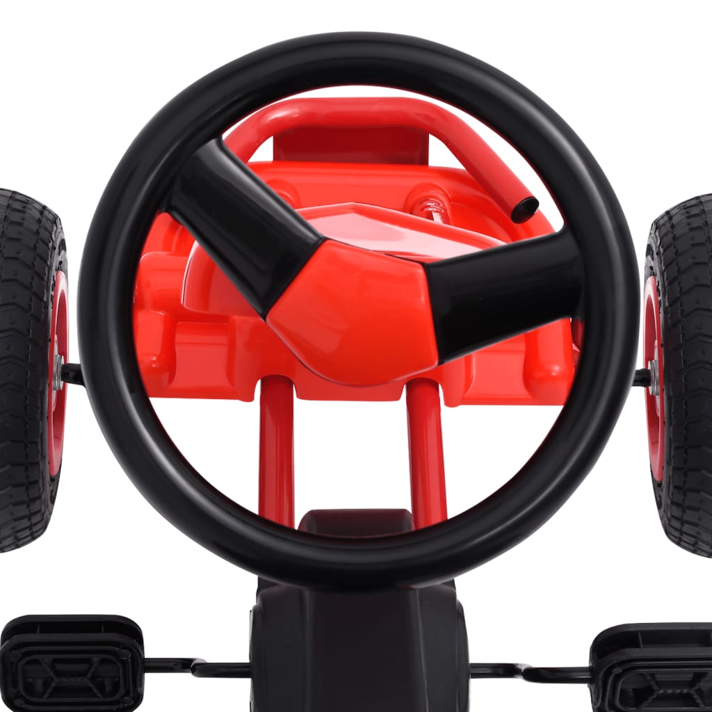 Skelter Met Pedalen En Pneumatische Banden Rood