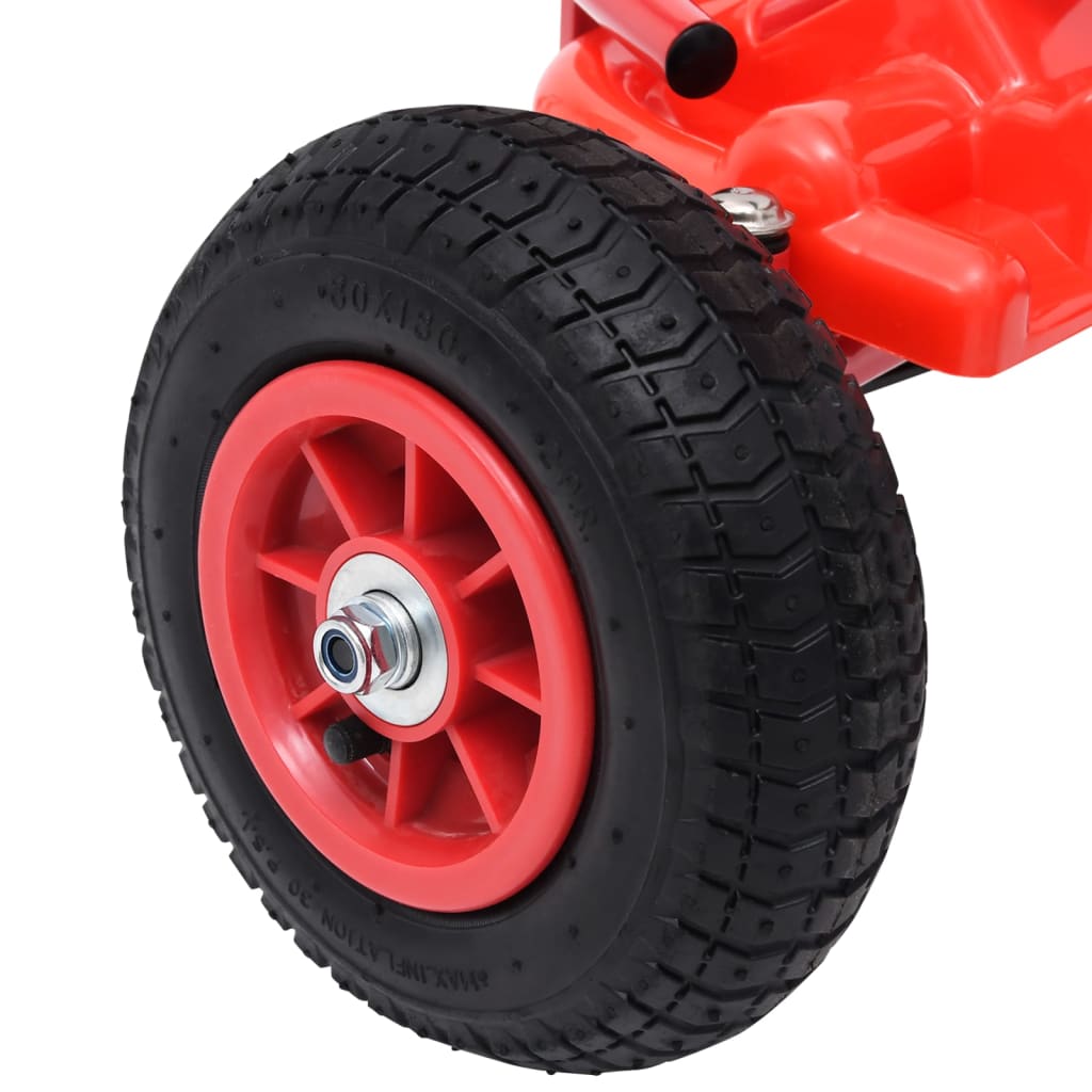 Skelter Met Pedalen En Pneumatische Banden Rood