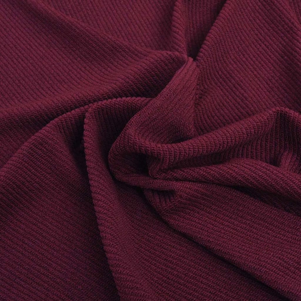 Stoelhoezen Stretch 4 Stuks Bordeauxrood Polyester Ribstof