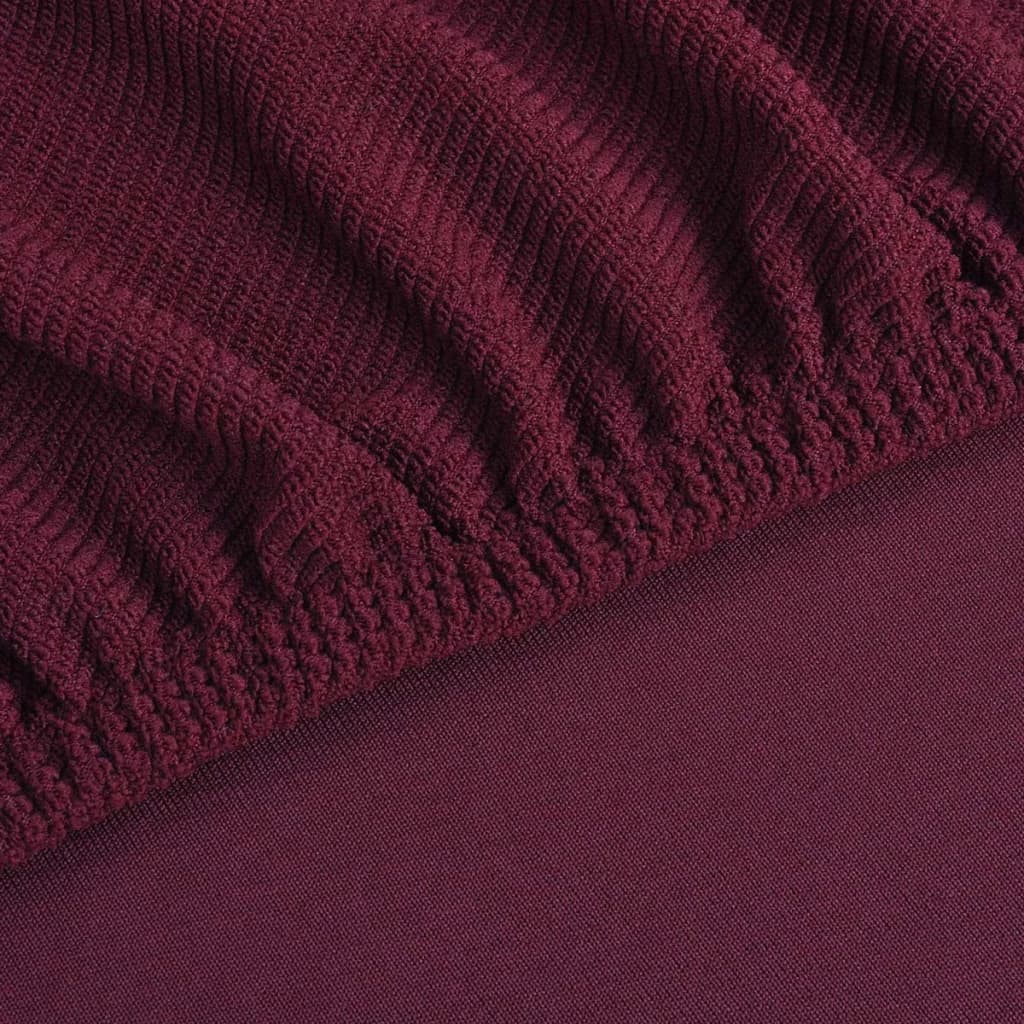 Stoelhoezen Stretch 4 Stuks Bordeauxrood Polyester Ribstof