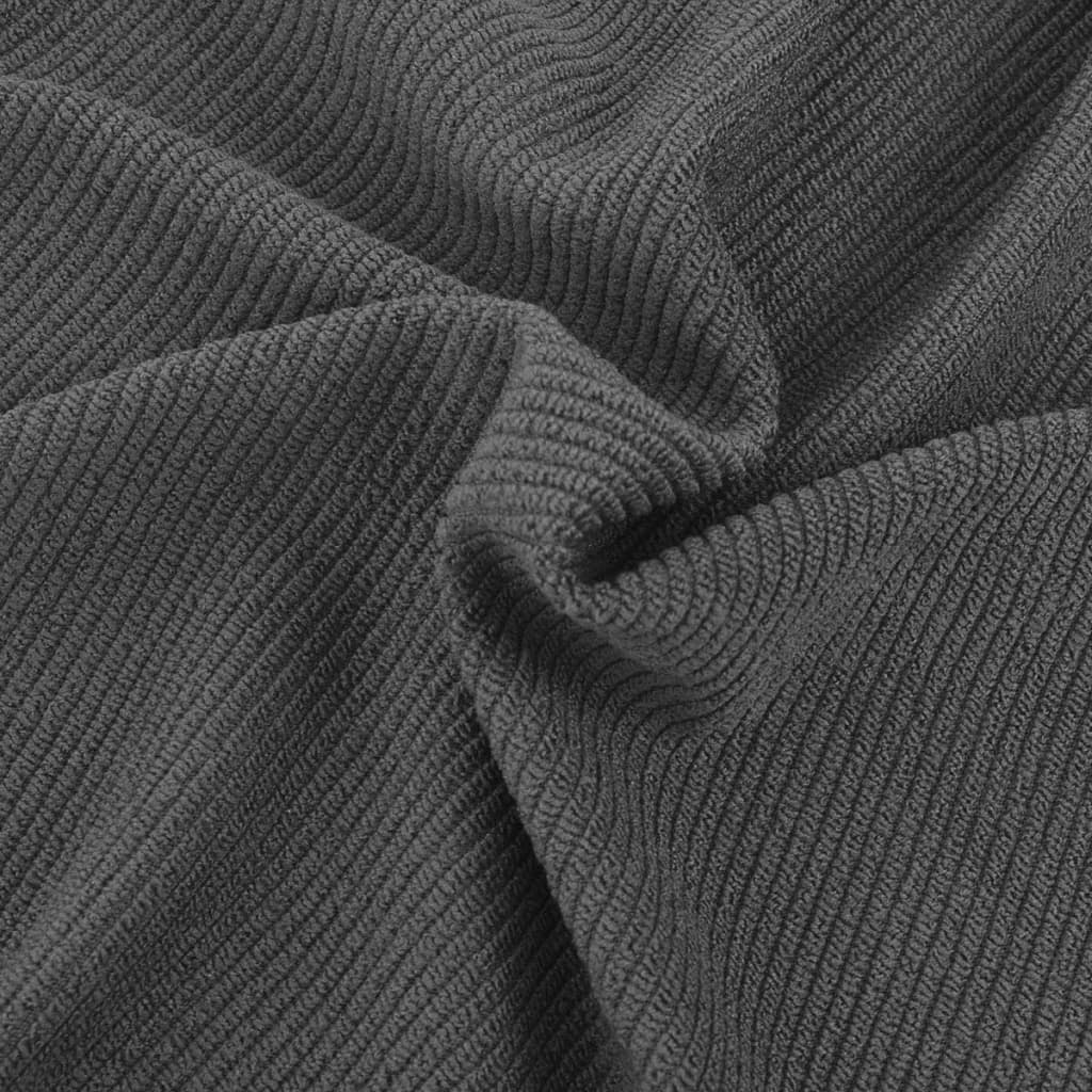 Stoelhoezen Stretch 4 Stuks Grijs Polyester Ribstof