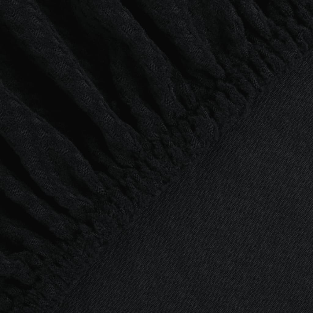 Meubelhoes Voor Fauteuil Stretch Piqué Zwart