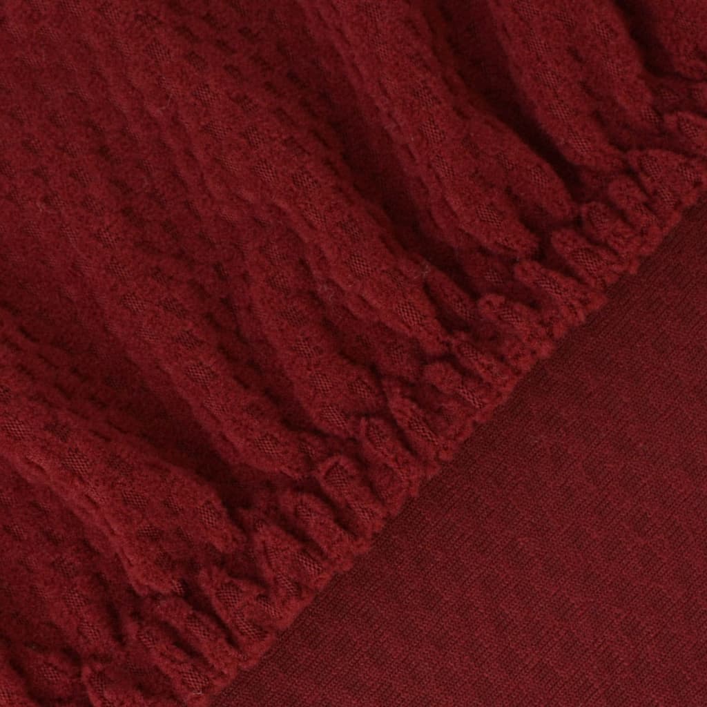 Meubelhoes Voor Fauteuil Stretch Piqué Bordeauxrood