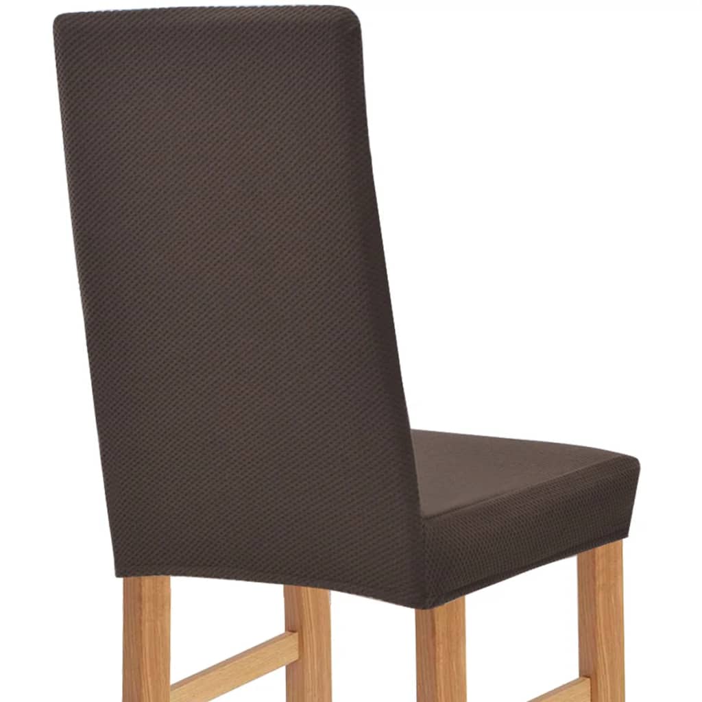 Meubelhoes Voor Stoel Stretch Piqué Bruin 6 St