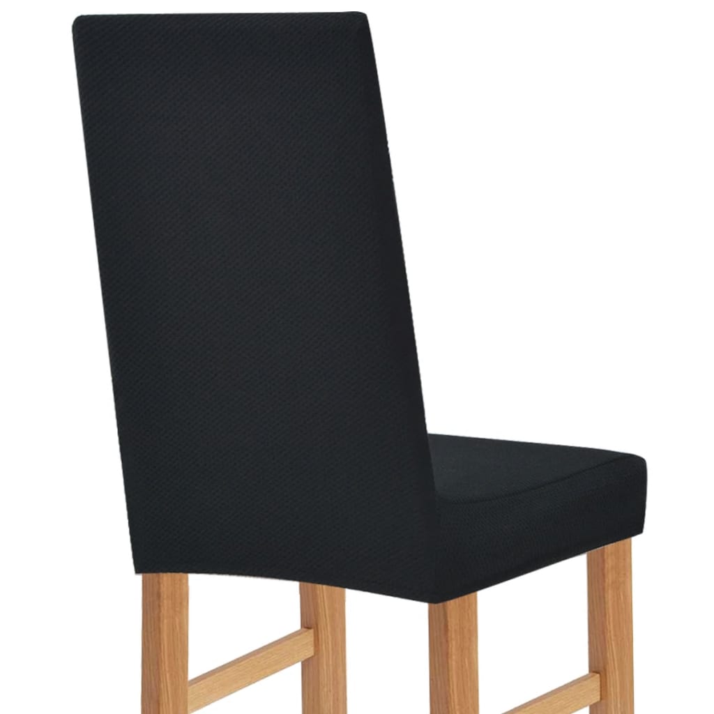Meubelhoes Voor Stoel Stretch Piqué Zwart 6 St