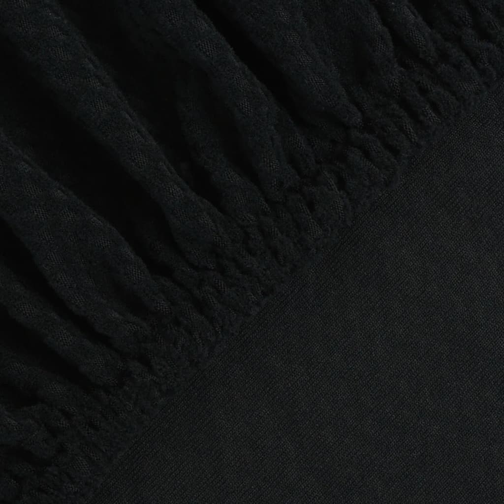 Meubelhoes Voor Stoel Stretch Piqué Zwart 6 St