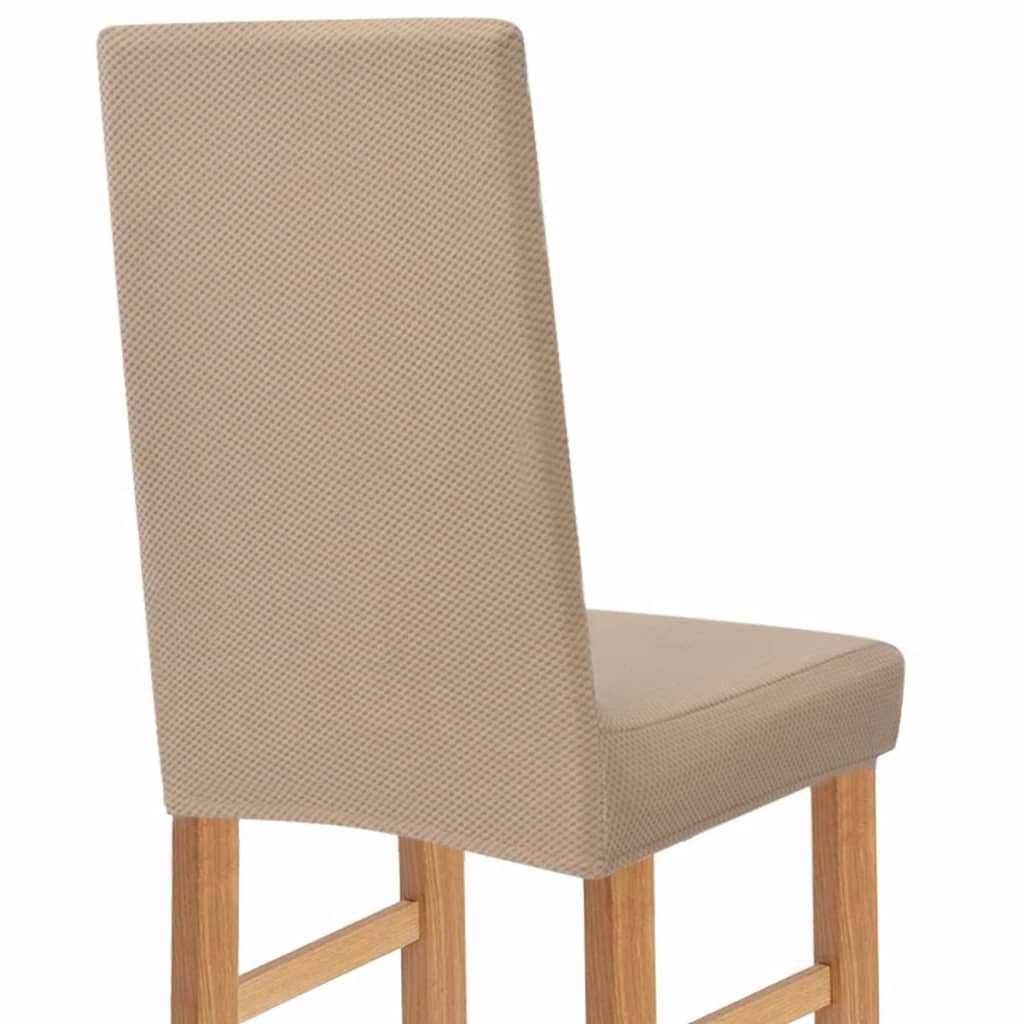 Meubelhoes Voor Stoel Stretch Piqué Beige 4 St