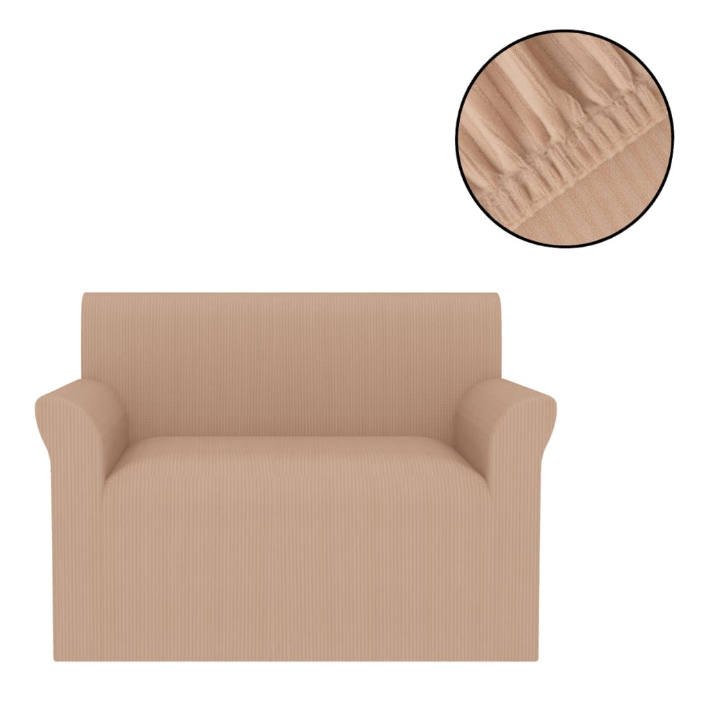 Meubelhoes Voor Bank Stretch Beige Brede Streep
