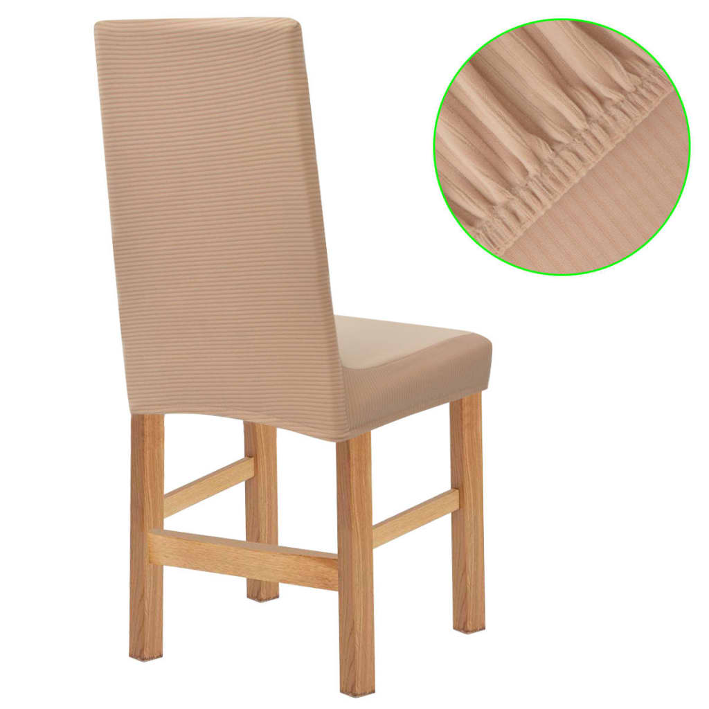 Meubelhoes Voor Stoel Stretch Beige Brede Streep 4 St