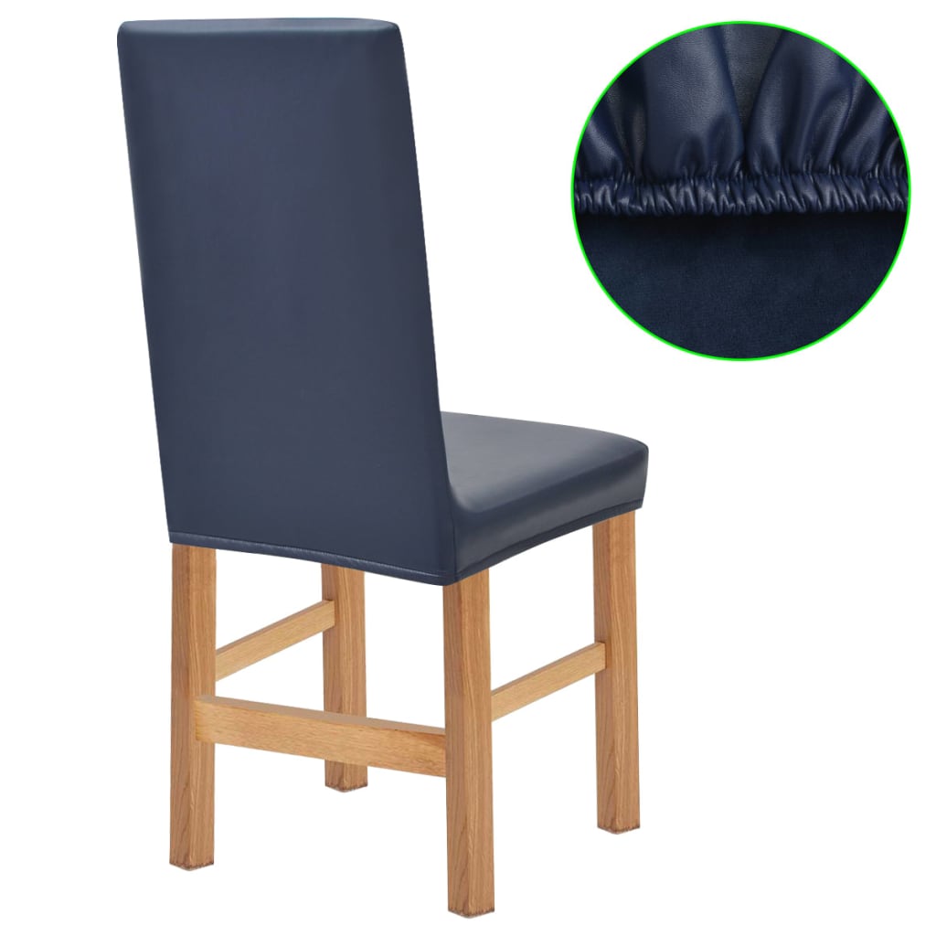 Meubelhoes Voor Stoel Stretch Marineblauw Imitatie Suède 2 St