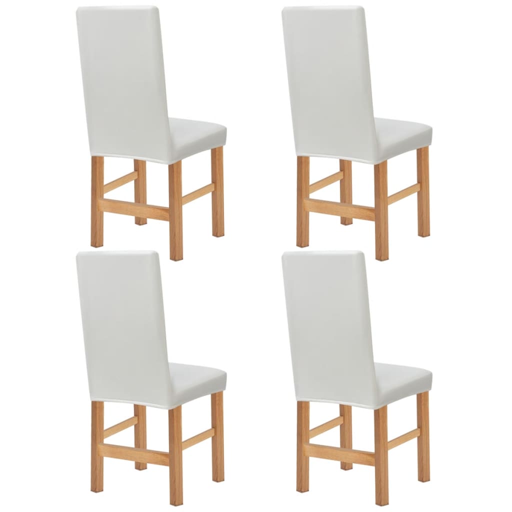 Meubelhoes Voor Stoel Stretch Wit Imitatie Suède 4 St
