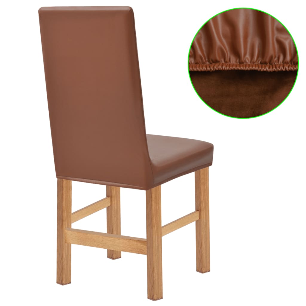Meubelhoes Voor Stoel Stretch Bruin Imitatie Suède 4 St