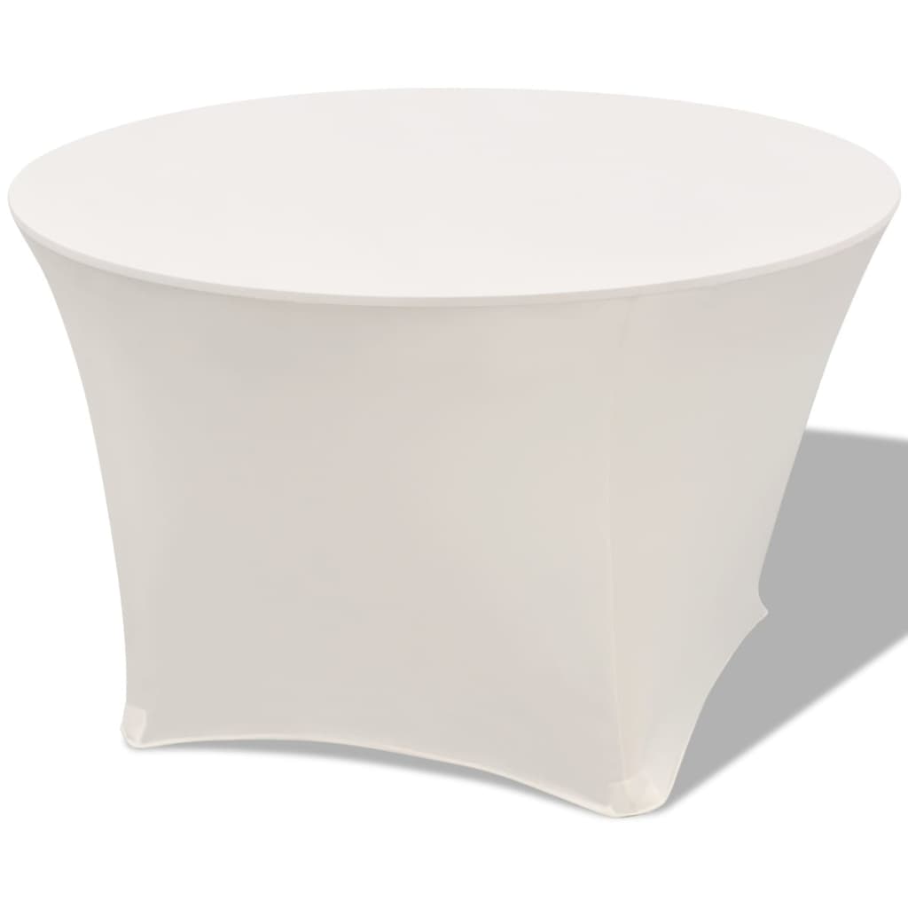 Tafelhoes Stretch Crème Rond 150X74 Cm 2 St