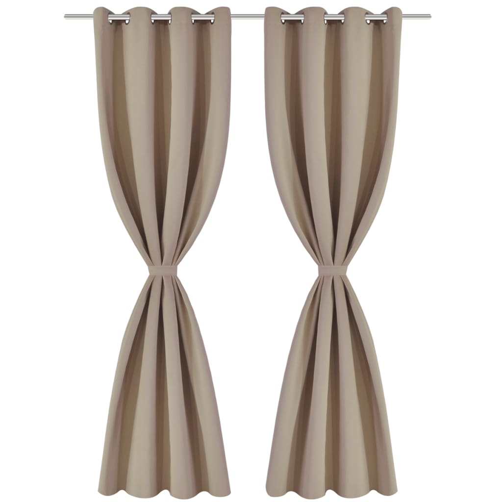 Gordijnen Met Metalen Ringen Verduisterend 135X175 Crème 2 St