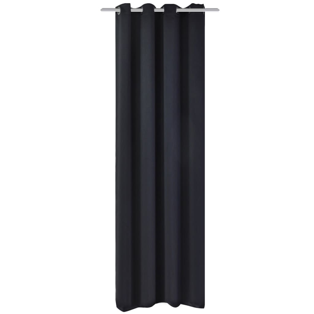 Gordijn Met Metalen Ringen Verduisterend 270X245 Zwart