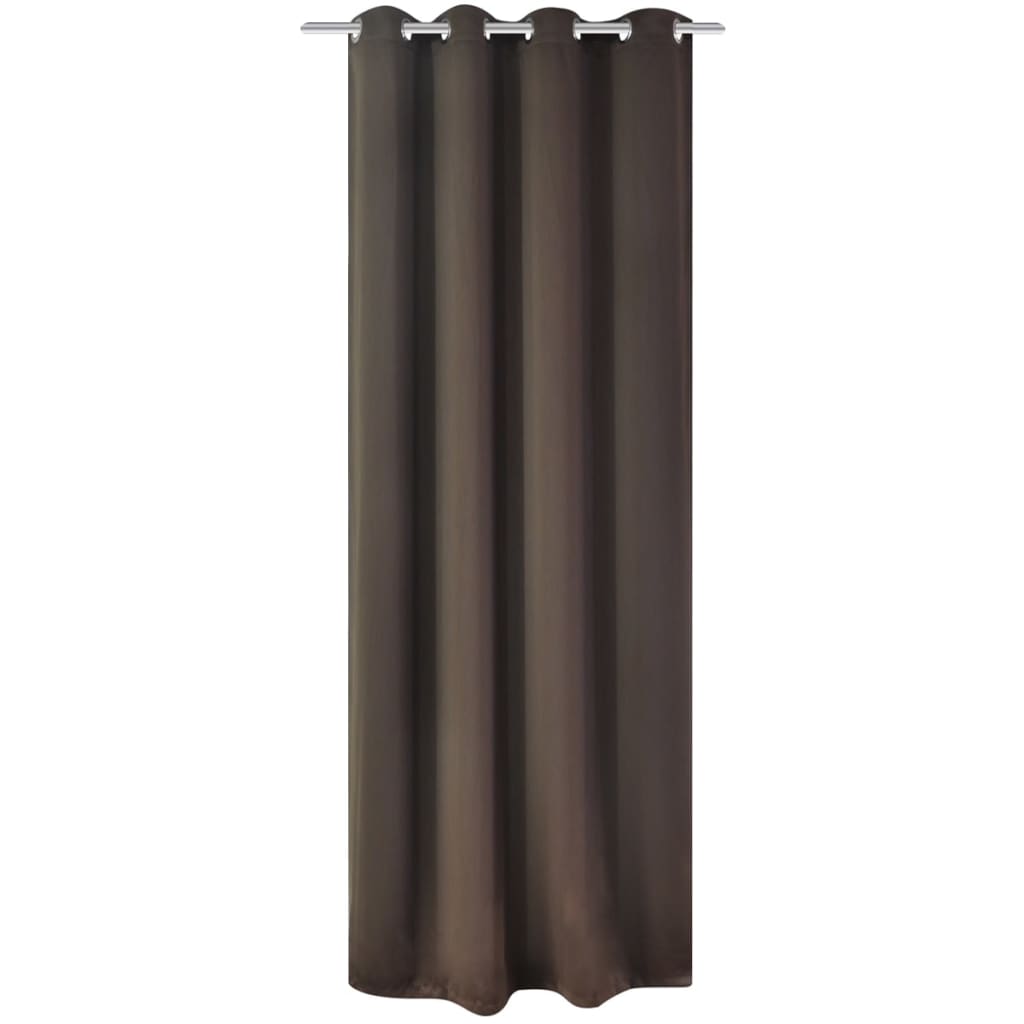 Gordijn Met Metalen Ringen Verduisterend 270X245 Bruin