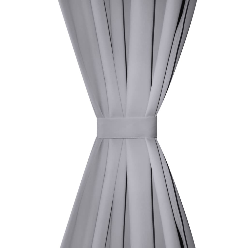 Gordijn Met Metalen Ringen Verduisterend 270X245 Grijs