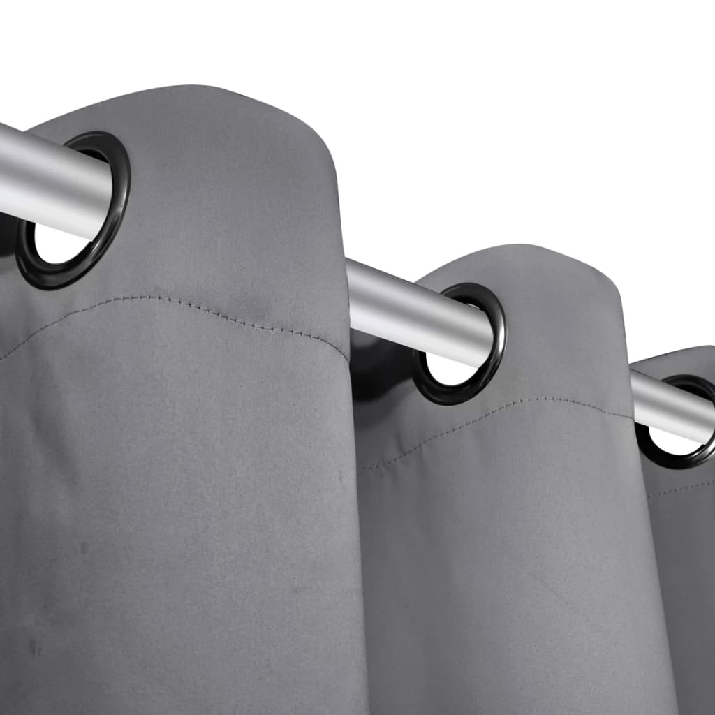 Gordijn Met Metalen Ringen Verduisterend 270X245 Grijs