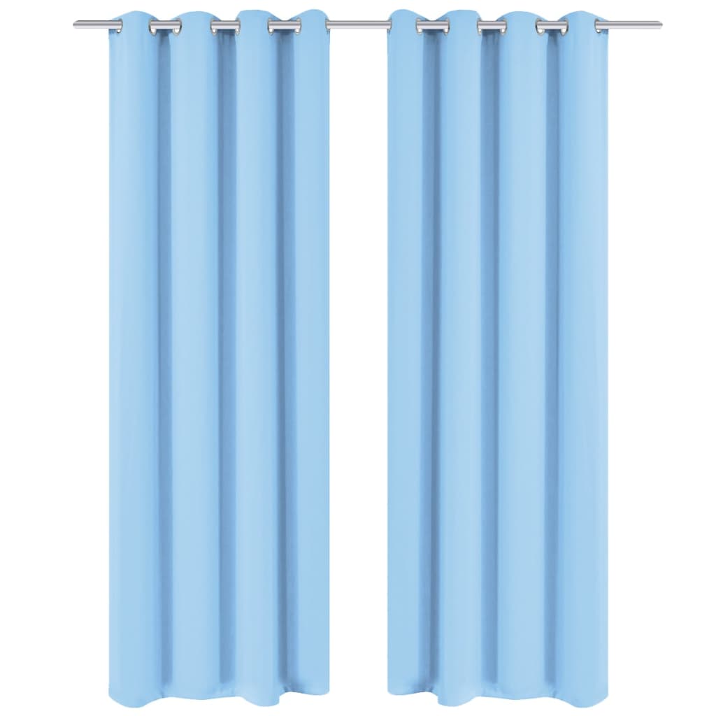 Gordijnen Met Metalen Ringen Verduisterend 135X245 Turquoise 2 St