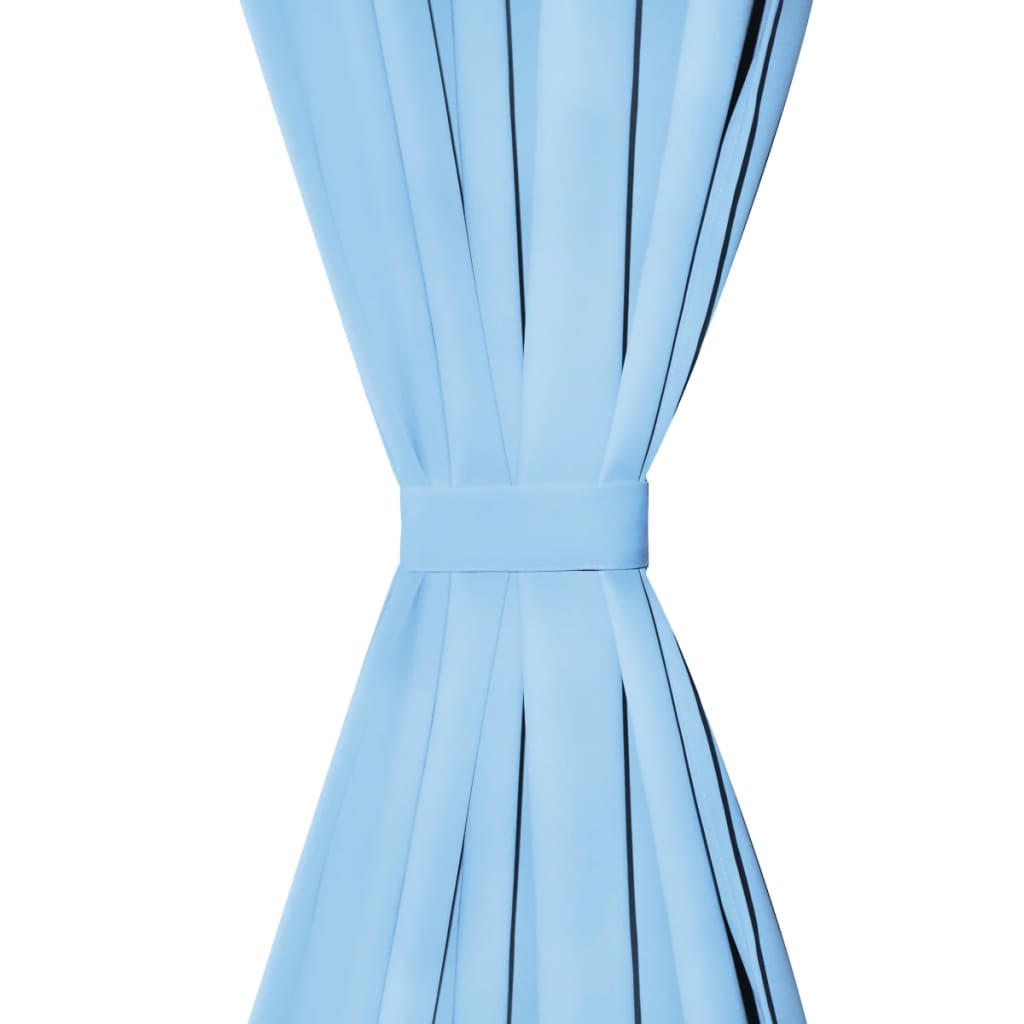 Gordijnen Met Metalen Ringen Verduisterend 135X245 Turquoise 2 St
