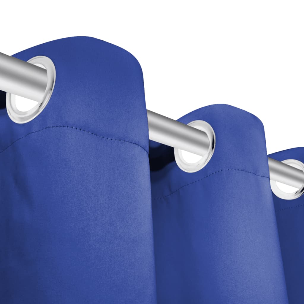 Gordijnen Met Metalen Ringen Verduisterend 135X245 Blauw 2 St