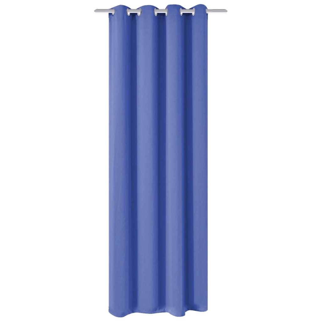 Gordijn Met Metalen Ringen Verduisterend 270X245 Blauw