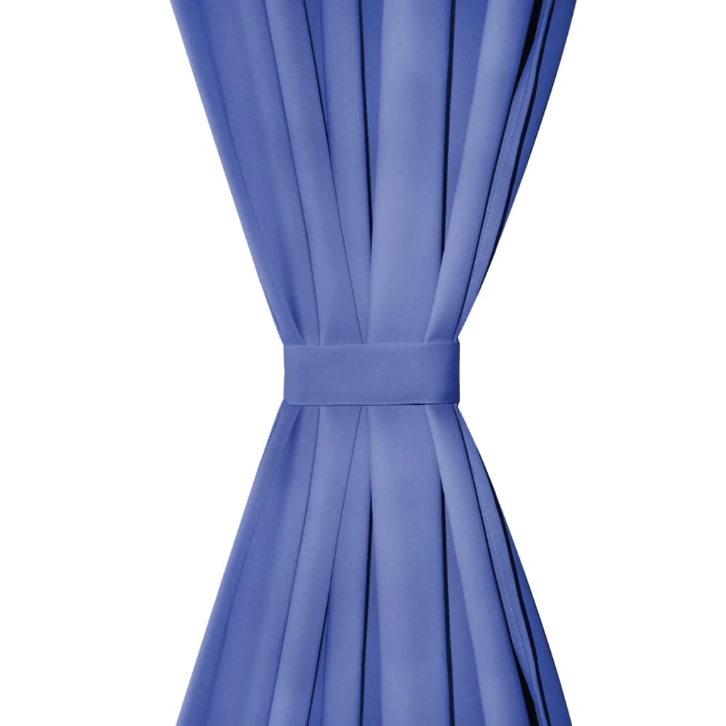 Gordijn Met Metalen Ringen Verduisterend 270X245 Blauw