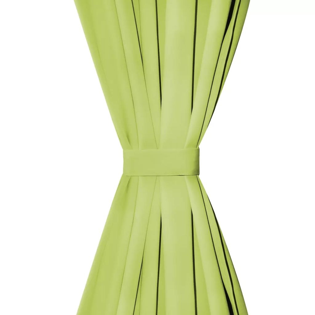 Micro-Satijnen Gordijnen Met Lussen 140X175 Cm Groen 2 St