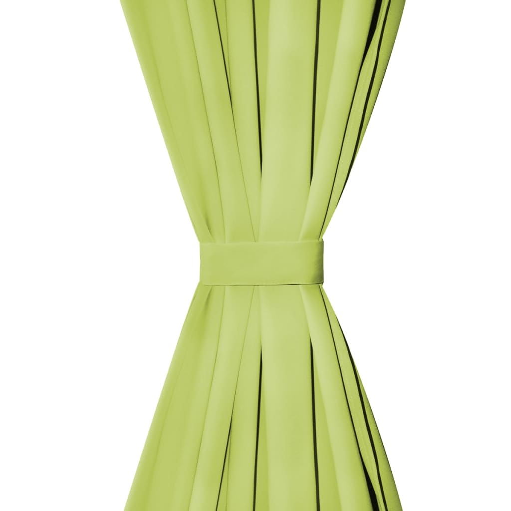 Micro-Satijnen Gordijnen Met Lussen 140X225 Cm Groen 2 St