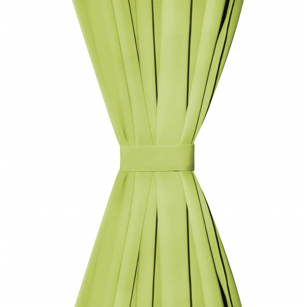 Micro-Satijnen Gordijnen Met Lussen 140X245 Cm Groen 2 St