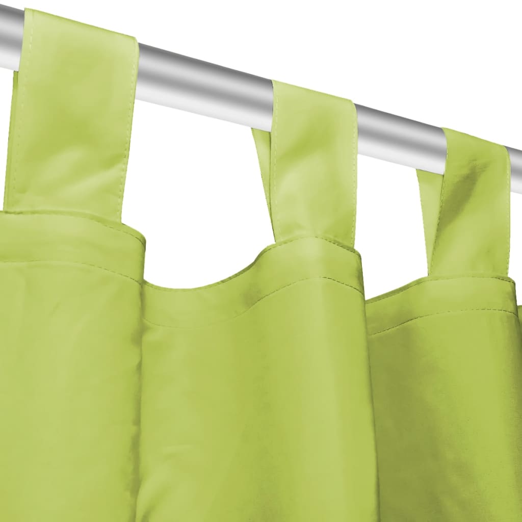 Micro-Satijnen Gordijnen Met Lussen 140X245 Cm Groen 2 St