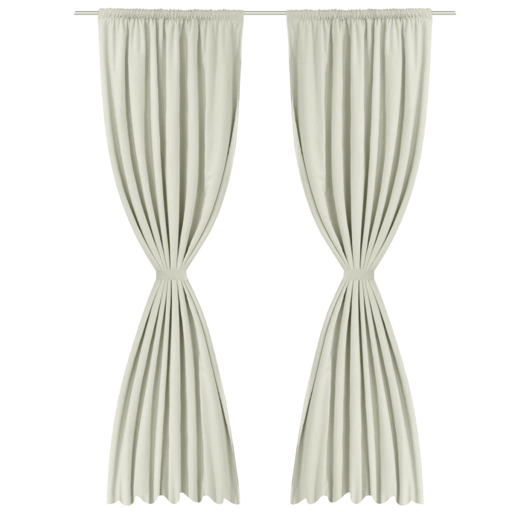 Gordijnen Verduisterend Dubbellaags 140X175 Cm Crème 2 St