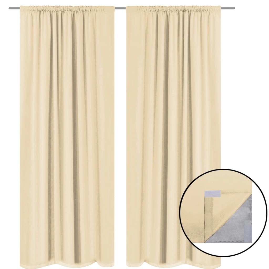 Gordijnen Verduisterend Dubbellaags 140X175 Cm Beige 2 St