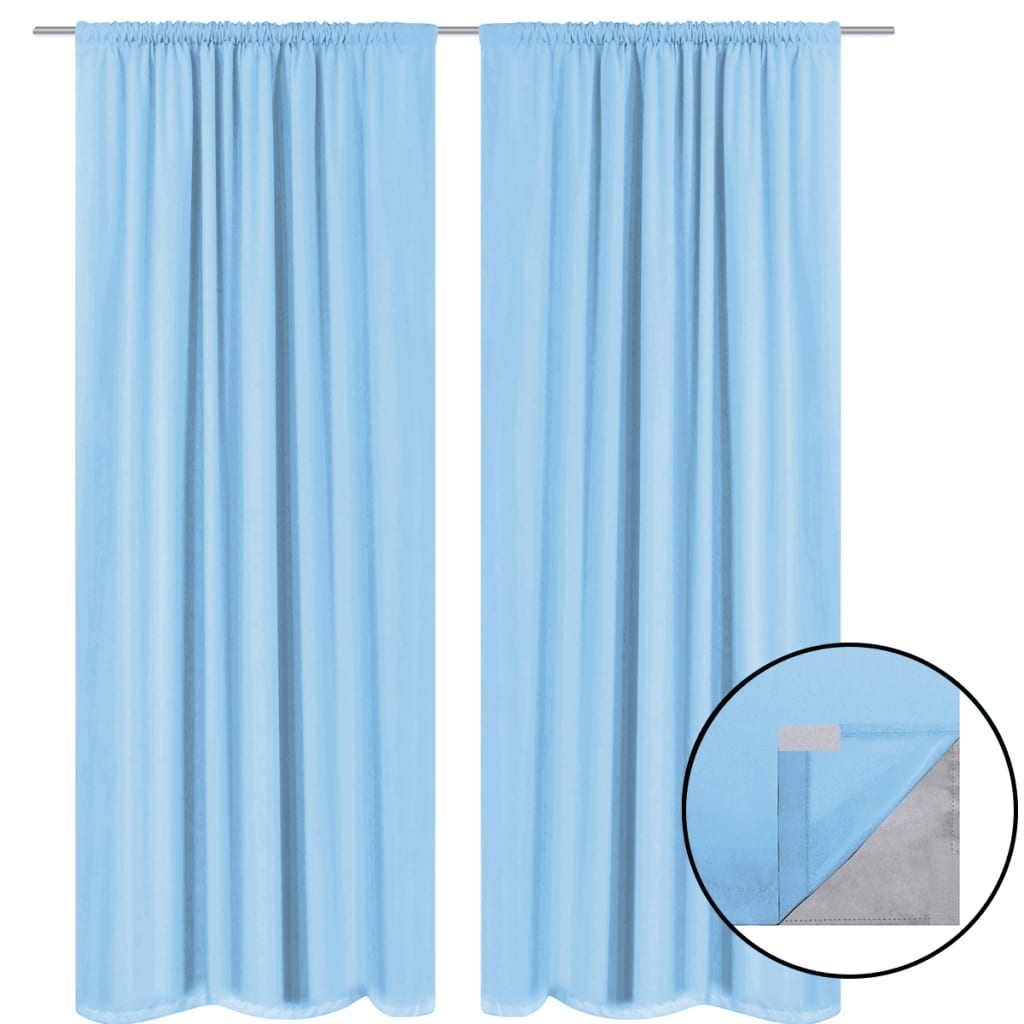 Gordijnen Verduisterend Dubbellaags 140X175 Cm Turquoise 2 St