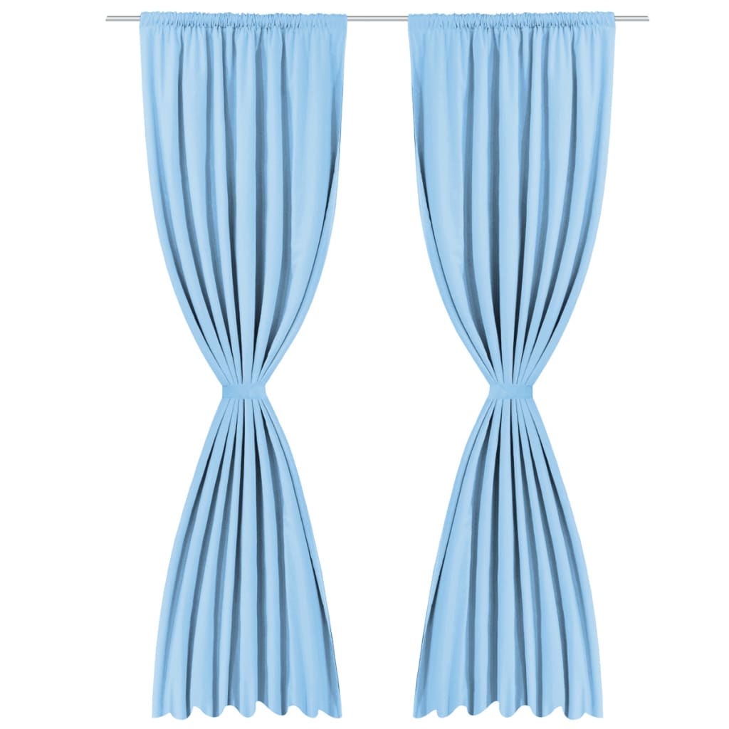 Gordijnen Verduisterend Dubbellaags 140X175 Cm Turquoise 2 St