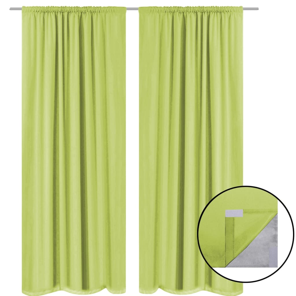 Gordijnen Verduisterend Dubbellaags 140X175 Cm Groen 2 St