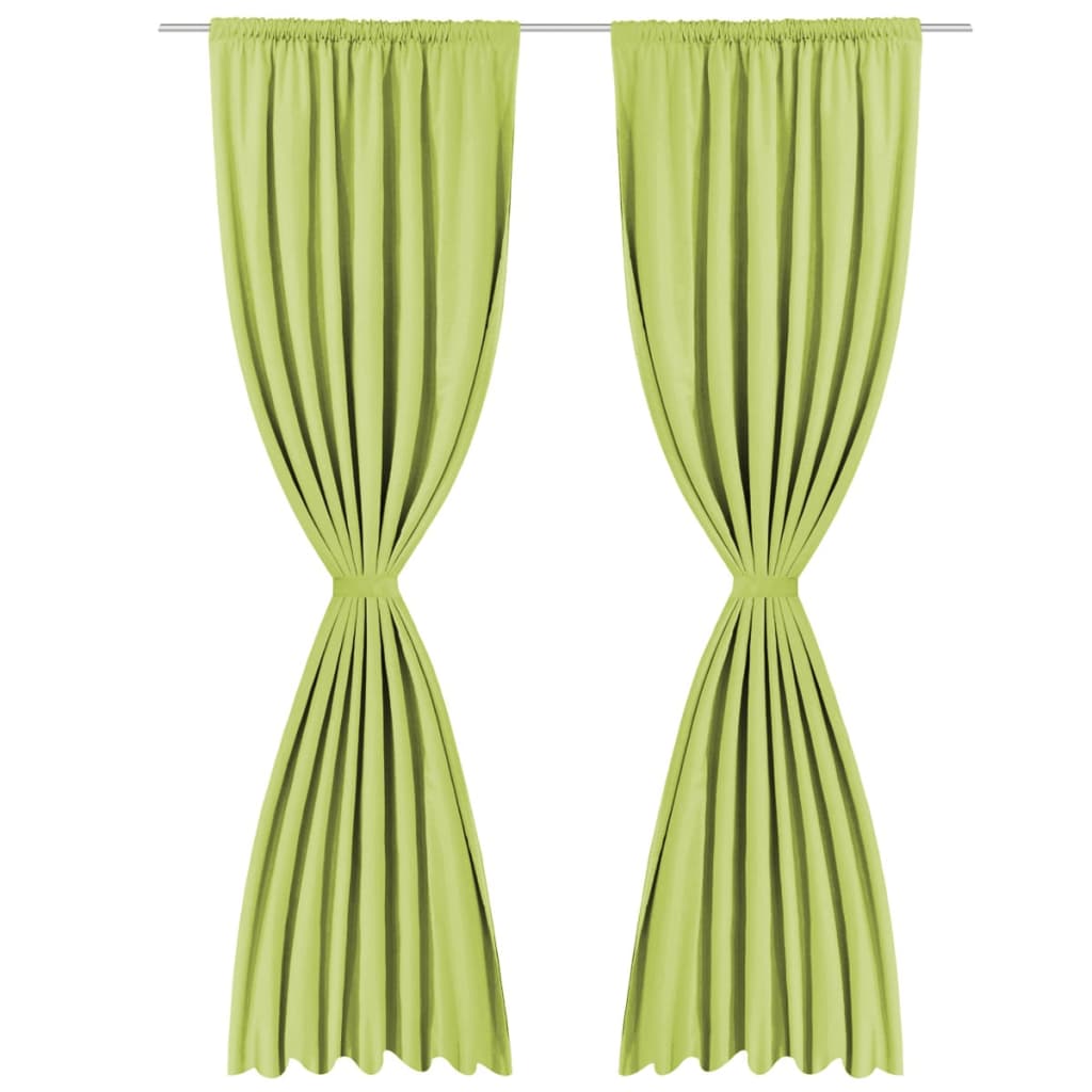Gordijnen Verduisterend Dubbellaags 140X175 Cm Groen 2 St