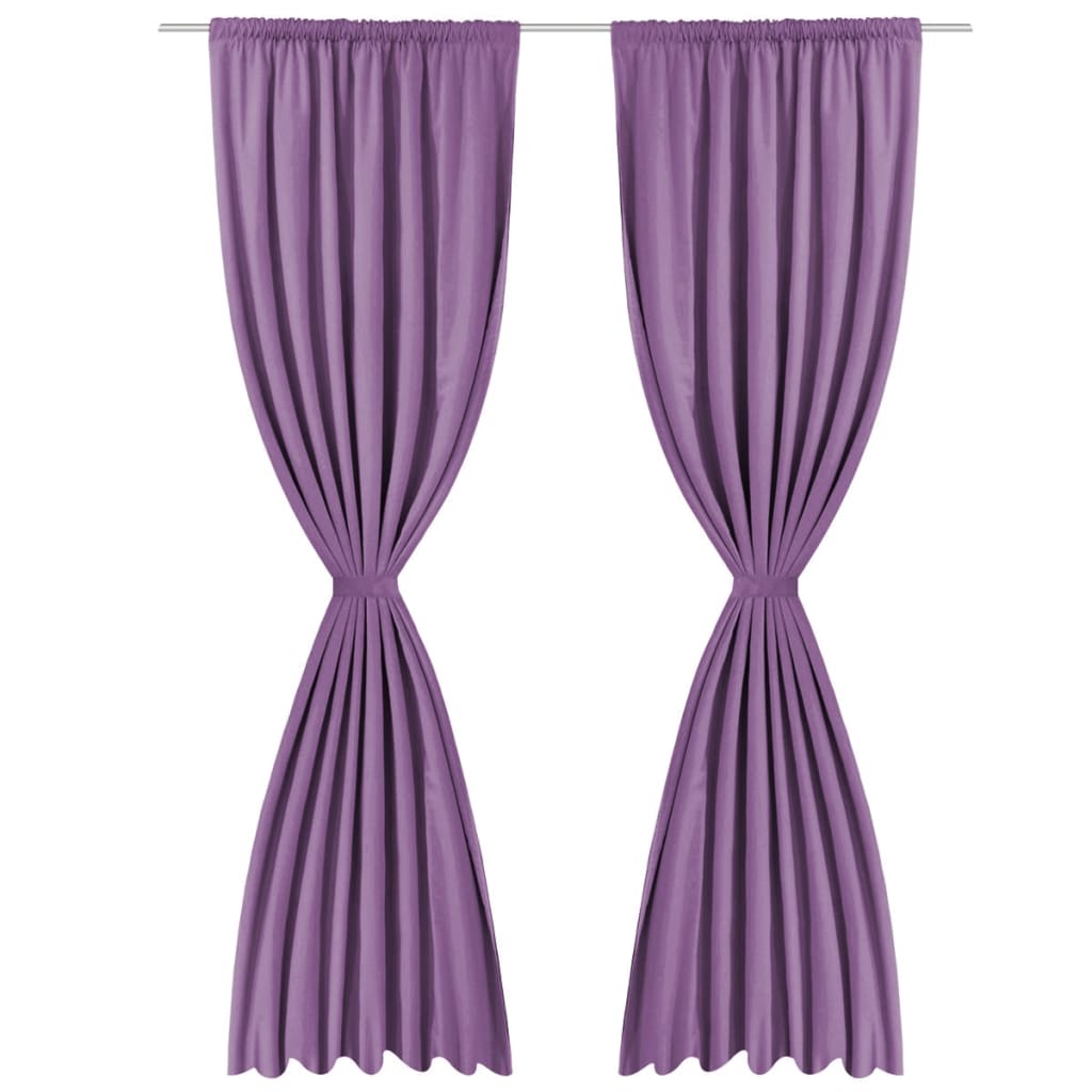 Gordijnen Verduisterend Dubbellaags 140X175 Cm Paars 2 St