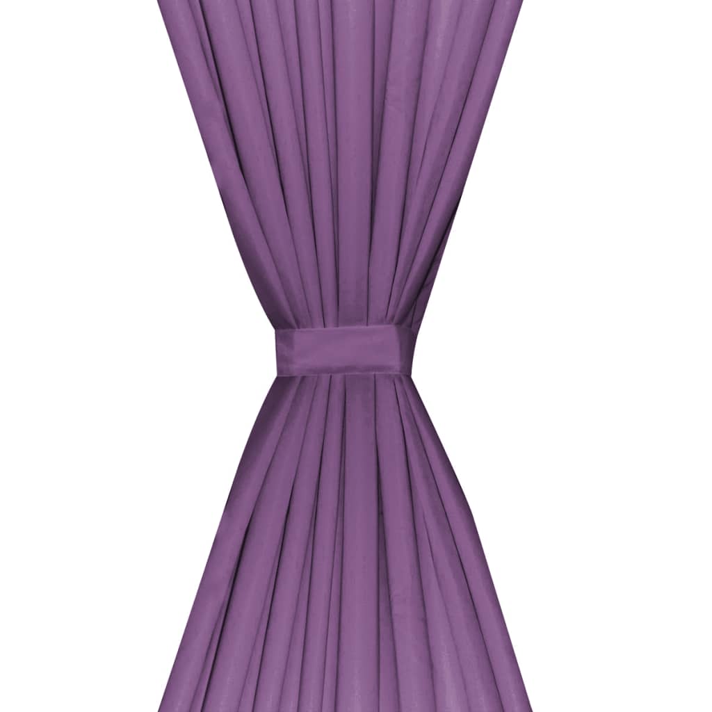 Gordijnen Verduisterend Dubbellaags 140X175 Cm Paars 2 St