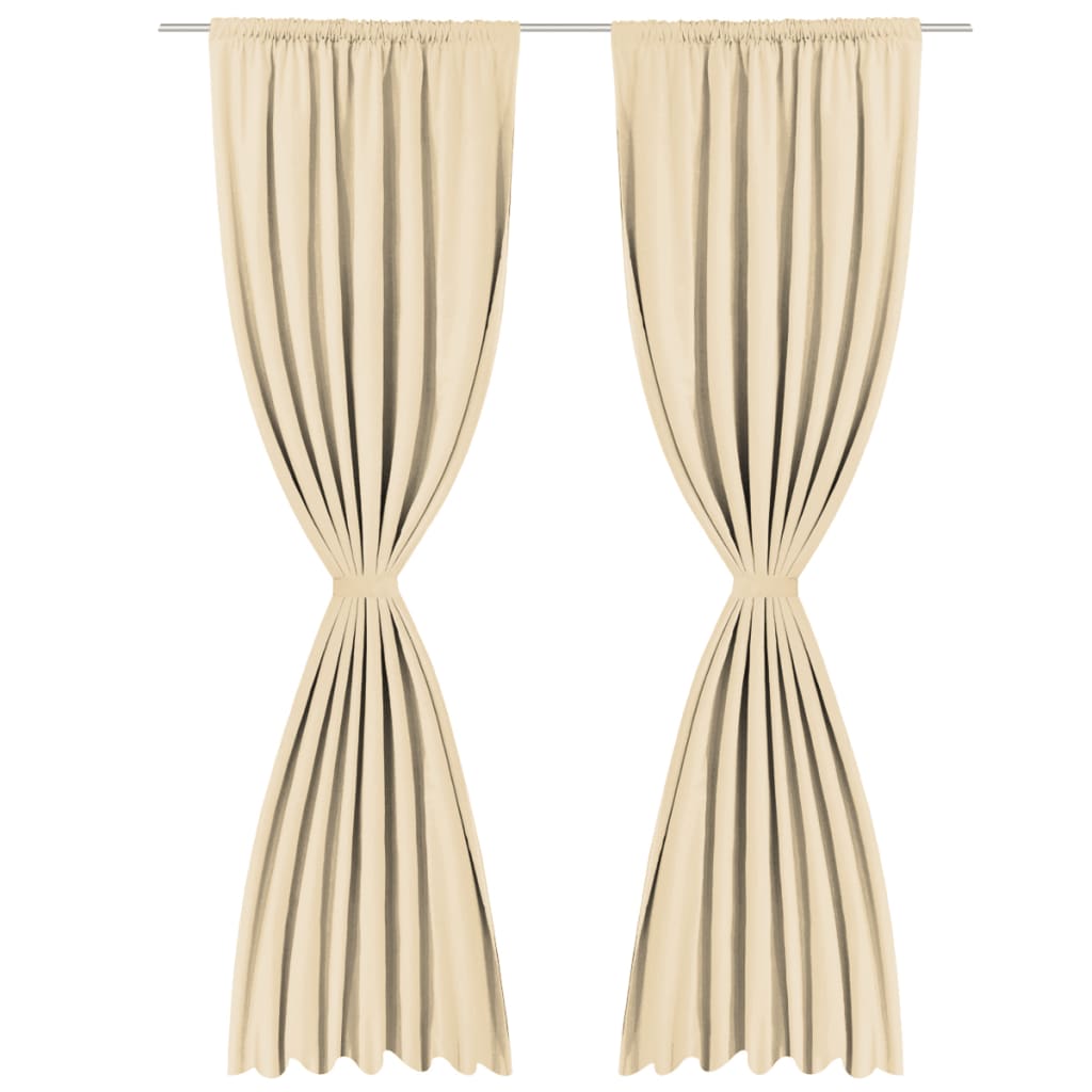 Gordijnen Verduisterend Dubbellaags 140X245 Cm Beige 2 St