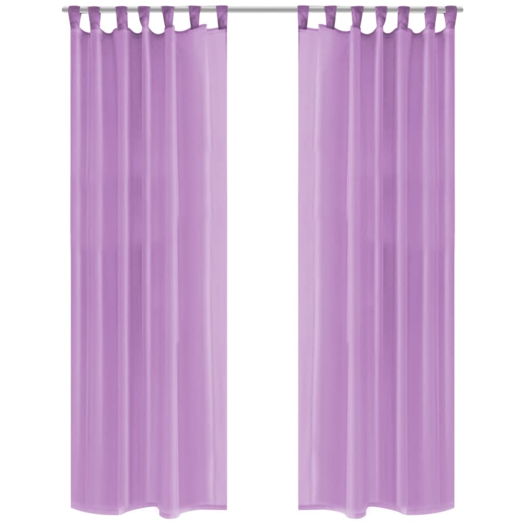 Gordijnen Voile 140X175 Cm Lila 2 St