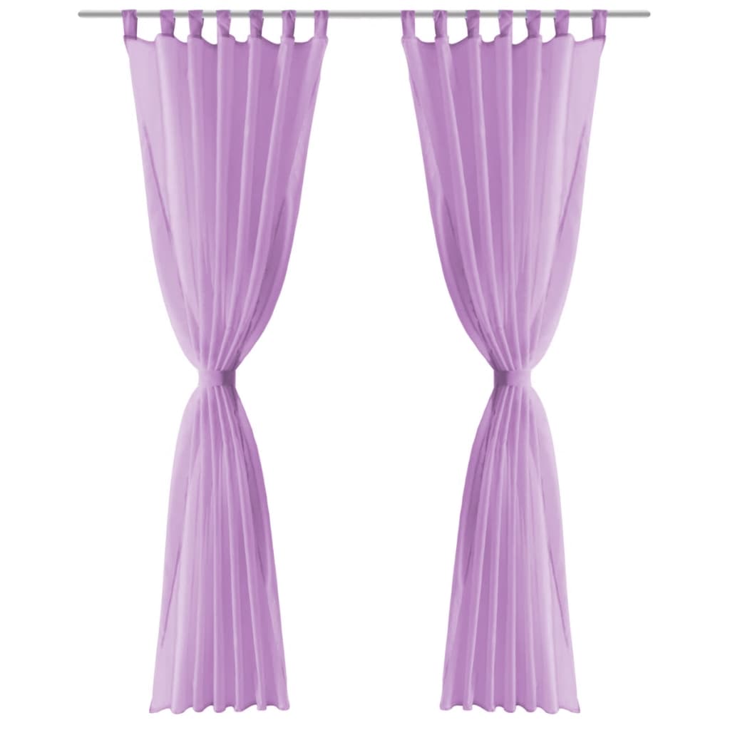 Gordijnen Voile 140X245 Cm Lila 2 St