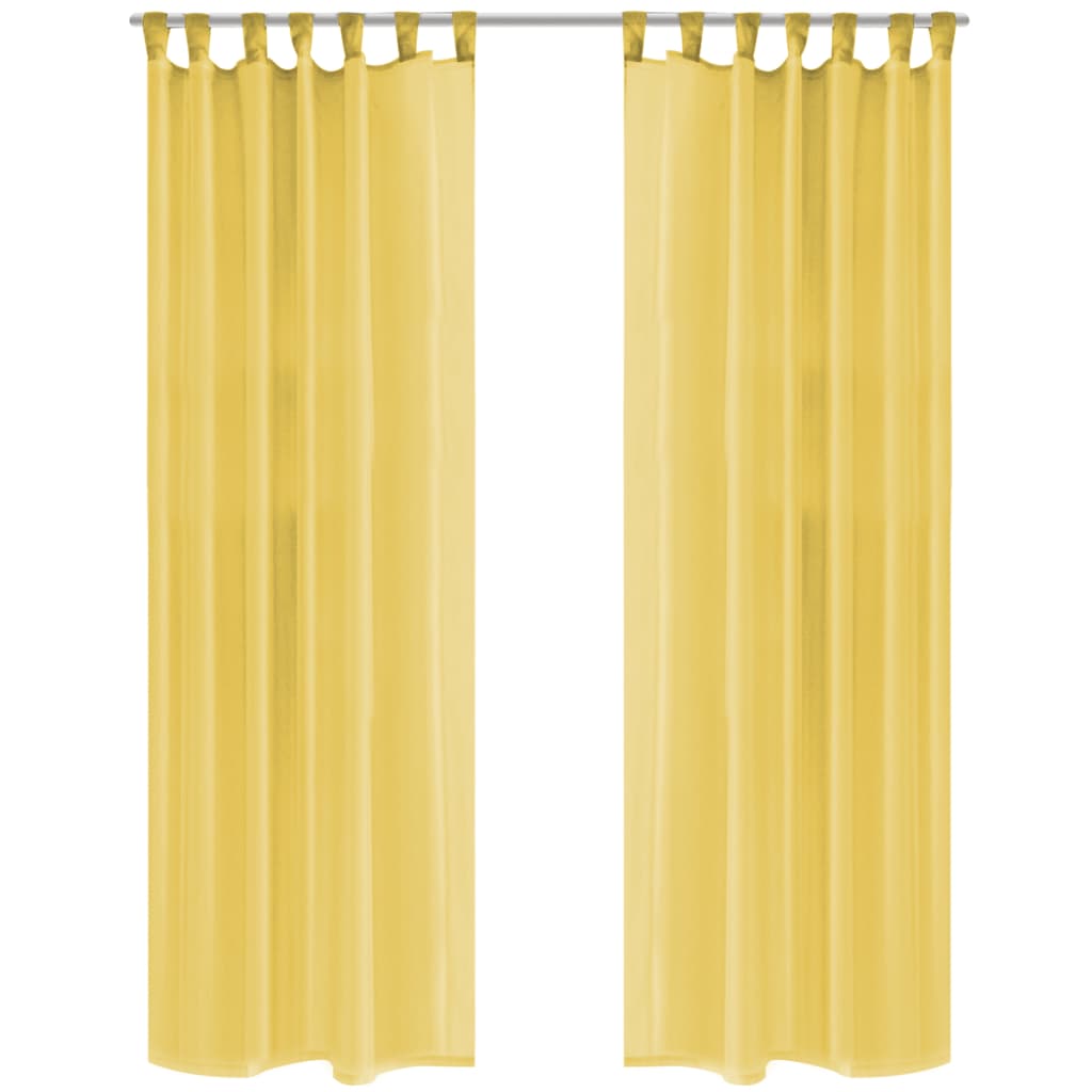 Gordijnen Voile 140X225 Cm Geel 2 St
